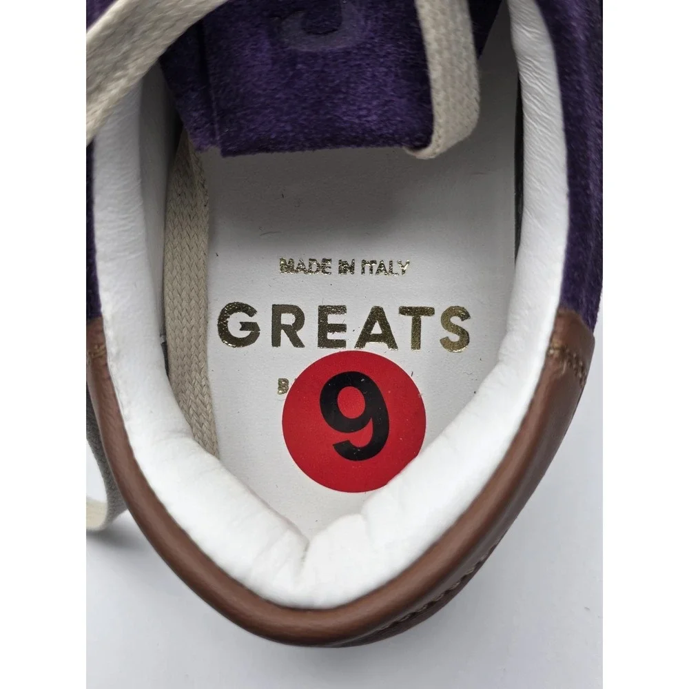Greats Suede Charlies Sneakers Purple And White Size 6‎